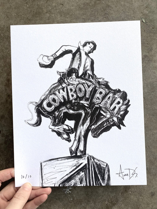 Cowboy Bar Print